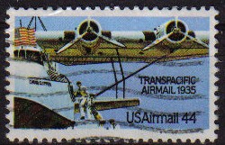USA 1985 Scott C115 Sello Vuelos en el Pacífico Avión usado