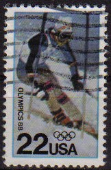 USA 1988 Scott 2369 Sello Juegos Olimpicos Invierno Ski usado