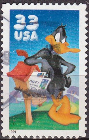 USA 1999 Scott3306 Sello Warner Bros Pato Lucas usado 33c