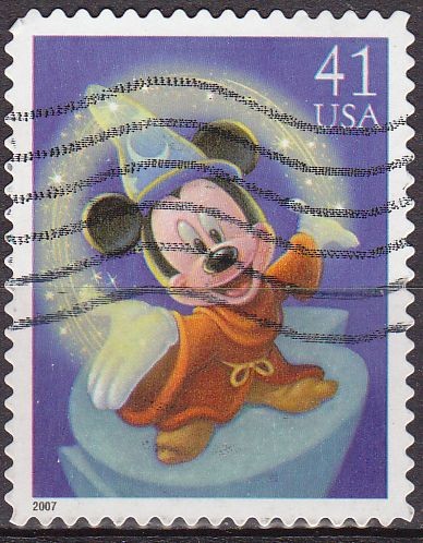 USA 2007 Sello Disney Mickey Mouse Fantasia usado 41c