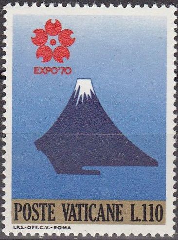 VATICANO 1970 Scott 483 Sello Nuevo Expo Osaka Japon Monte Fuji MNH 110L