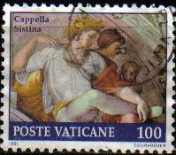 VATICANO 1991 Scott 871 Sello Pintura de la Capilla Sixtina Eleazar Usado Vatican City