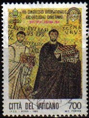 VATICANO 1994 Scott 960 Sello Congreso Internacional Arqueologia Cristiana Mosaicos Basilica Croacia