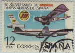 Stamps Spain -  L aniversario de las lineas aereas de España