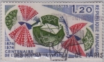 Stamps : Europe : France :  centenario union postal universal-1874-1974