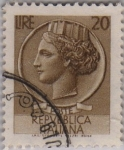 Stamps Italy -  Moneda de Siracusa-