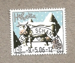 Stamps Europe - Switzerland -  Vaca en la nieve