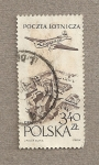 Stamps Poland -  Avión sobre el mercado antiguo de Cracovia