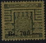 Stamps Bolivia -  Puerta del Sol de Tiahuanacu - Sobrecargados