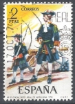 Stamps Spain -  2198 Uniformes militares. Oficial Reg. Artillería, 1710