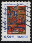 Stamps France -  Miniatura del siglo XV - La Navidad