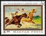 Stamps Hungary -  Pallya Celesztin-Legenyek Lovon