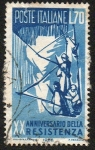 Stamps Italy -  XX Aniversario de la resistencia