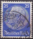 Stamps Germany -  Deutsches Reich 1933 Scott 425 Sello 85 Cumpleaños de Von Hindenburg 25 Usado Michel522 Alemania