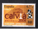 Stamps Spain -  Edifil  4070  XXXVI Olimpiada de Ajedrez.  Calviá 2004.  Calviá,  Mallorca  ( Baleares ).  