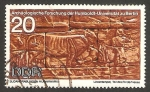 Stamps Germany -  descubrimientos arqueológicos en musawwarat (sudan), en la universidad humbolt de berloin, dos buey