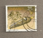 Stamps Zimbabwe -  caja artesanal