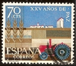 Stamps Spain -  XXV aniversario de Paz Española -Agricultura