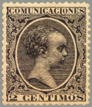 Stamps Europe - Spain -  ESPAÑA 1889-99 214 Sello Nuevo Alfonso XIII Tipo Pelón 2c Negro 