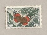 Stamps Lebanon -  Mariposa volcán
