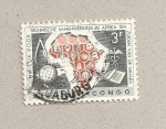Stamps Democratic Republic of the Congo -  Mapa de Africa