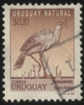 Stamps Uruguay -  Seriema de patas rojas, cariama crestada o socori (Cariama cristata). Ave rastrera cuyo alimento pri