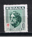 Stamps Spain -  Edifil  1041  Pro Tuberculosos. Cruz de Lorena en carmín.  