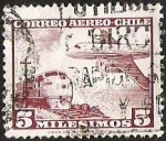 Stamps America - Chile -  CORREO AEREO - TREN Y AVION