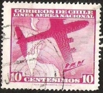 Stamps Chile -  LINEA AEREA NACIONAL - ANTARTICA