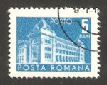 Stamps Romania -  edificio de correos