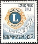 Stamps Chile -  CINCUENTENARIO LIONS INTERNACIONAL