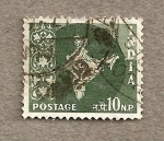 Stamps India -  Mapa
