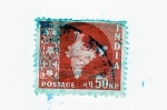 Stamps : Asia : India :  Mapa