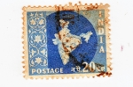 Stamps : Asia : India :  Mapa