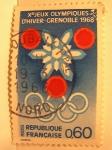 Stamps France -  jeux olympiques d'hiver-grenoble 1968