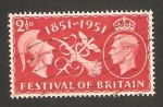 Stamps United Kingdom -  260 - george VI, festival nacional