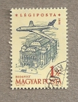 Stamps Hungary -  Avión sobrevolando Budapest
