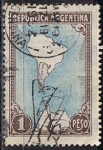 Stamps Argentina -  Scott  594  Mapa Mostrando la Antartidad (2)