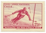 Stamps Chile -   “CAMPEONATO MUNDIAL DE SKY - CHILE 1966”