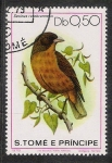 Stamps So Tom and Prncipe -  AVES: 2.220.011,00-Serinus rofobrunneus