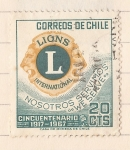 Stamps Chile -  Lions International - Cincuentenario 1917 - 1967