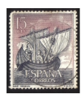 Stamps : Europe : Spain :  (1599) Homenaje a la Marina Española. Nave Medieval