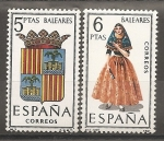 Stamps Spain -  Escudo y traje típico (Baleares)