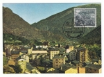 Stamps Andorra -  Andorra.  Vista de Andorra la Vieja.  Primer día de circulación del sello
