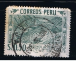 Stamps Peru -  Andenes de Pisac.  Cusco    Sistema Incaico para el cultivo de maiz.