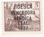 Stamps Europe - Spain -  el Cid-HUESCA vencedora heróica leal 1937