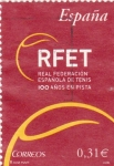 Stamps Spain -  real federación española de tenis 100 años en pista