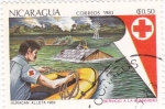 Stamps Nicaragua -  servicio a la humanidad- huracán alleta 1982