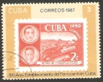 Stamps Cuba -  150 anivº del establecimiento del Ferrocarril en Cuba