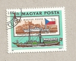 Stamps Hungary -  Barco de vapor con ruedas